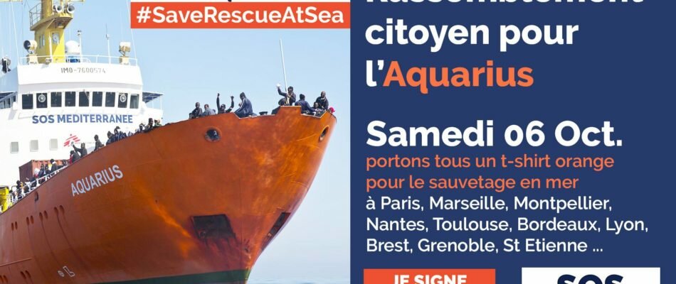 Un rassemblement pour “l’Aquarius” samedi à Paris
